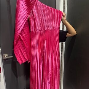 Boohoo Occasion Pink Pleated Dress